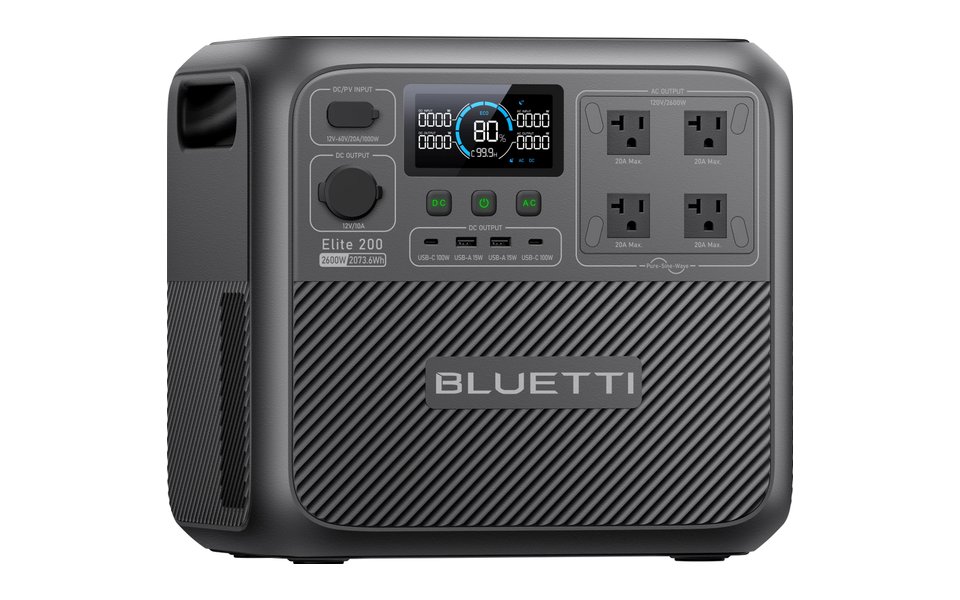 BLUETTI Elite 200 V2, angled front view